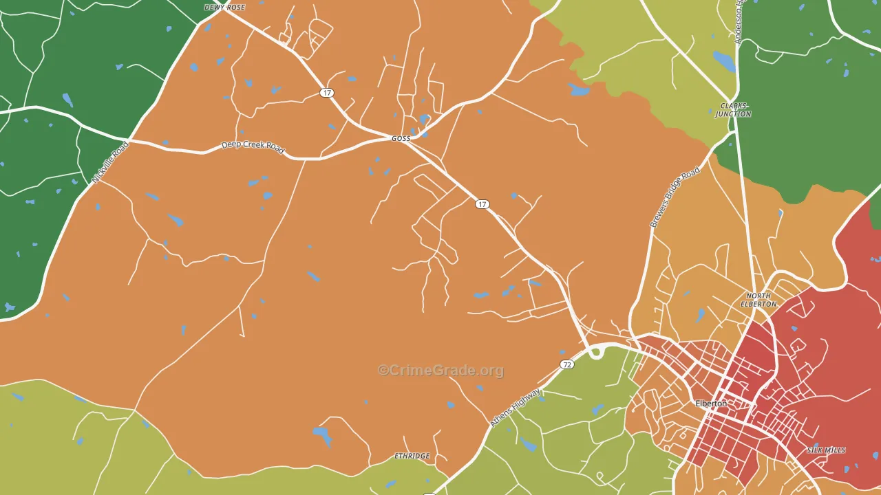 Goss, GA Map of Vandalism Rates