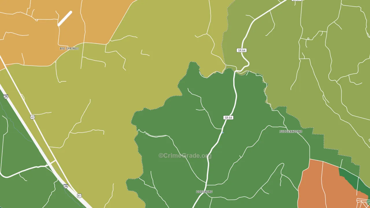 Gossburg, TN Map of Vandalism Rates