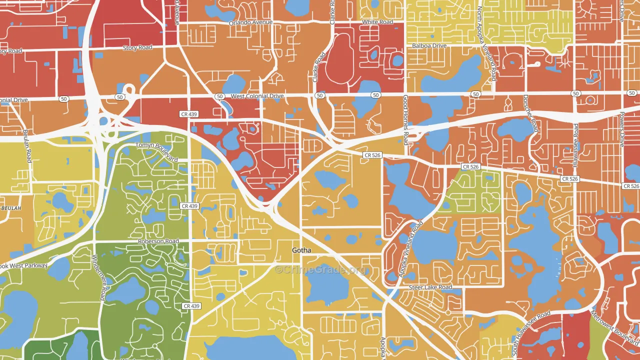 Gotha, FL Map of Vandalism Rates