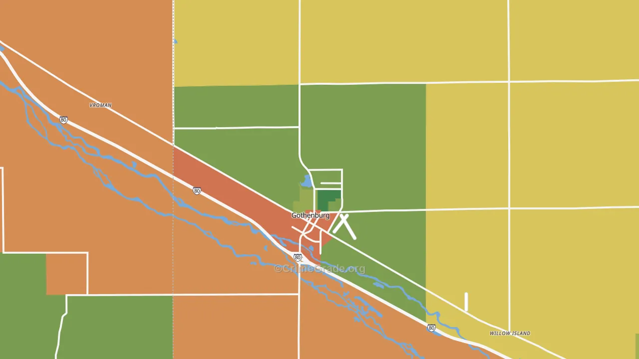Gothenburg, NE Map of Vandalism Rates