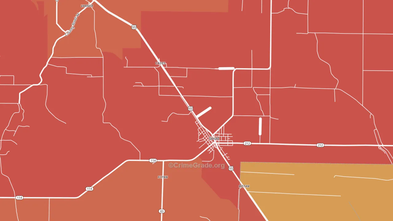 Gould, AR Map of Vandalism Rates