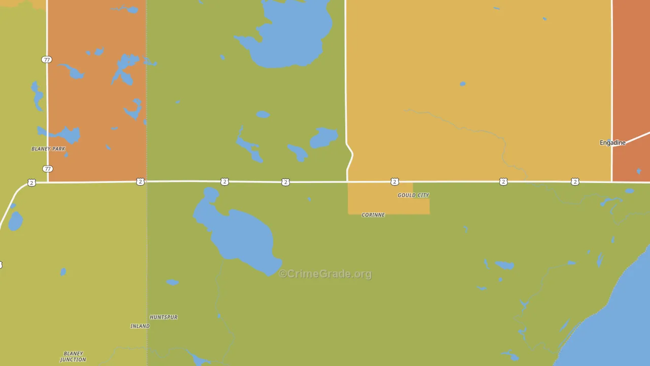 Gould City, MI Map of Vandalism Rates