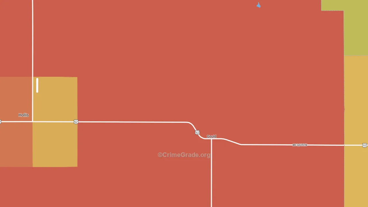 Gould, OK Map of Vandalism Rates