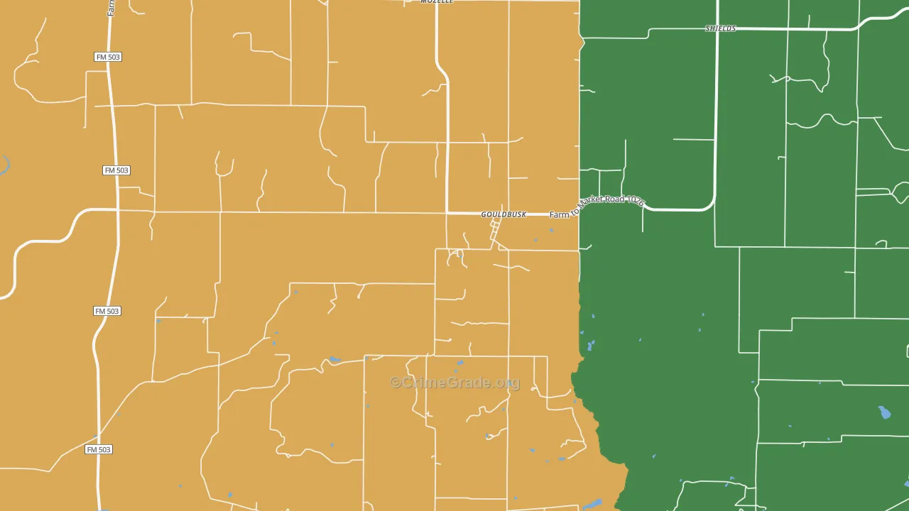 Gouldbusk, TX Map of Vandalism Rates