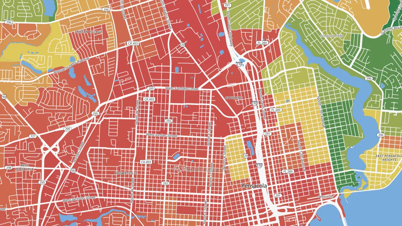 Goulding, FL Map of Vandalism Rates