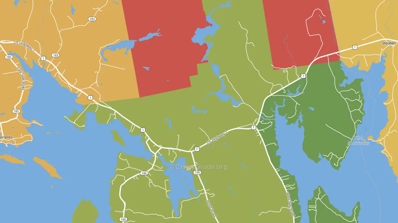 Gouldsboro, ME Map of Vandalism Rates