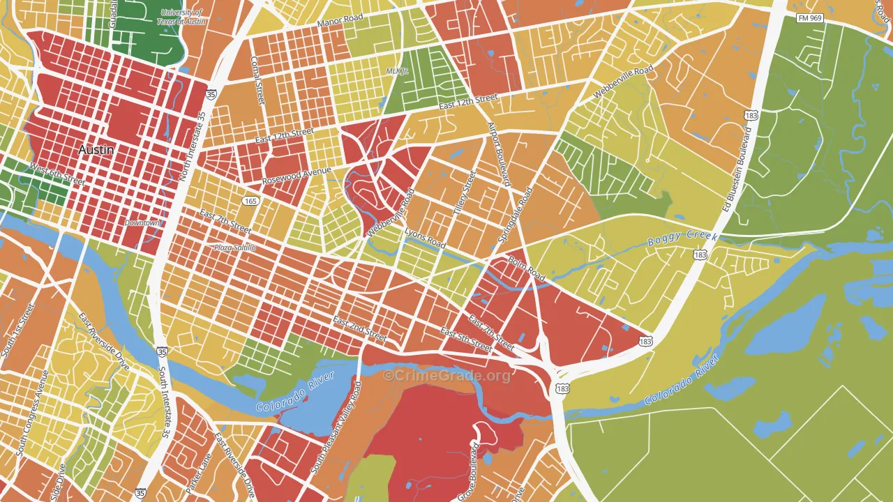 Govalle, Austin, TX Map of Vandalism Rates
