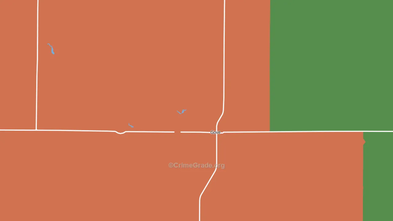 Gove City, KS Map of Vandalism Rates