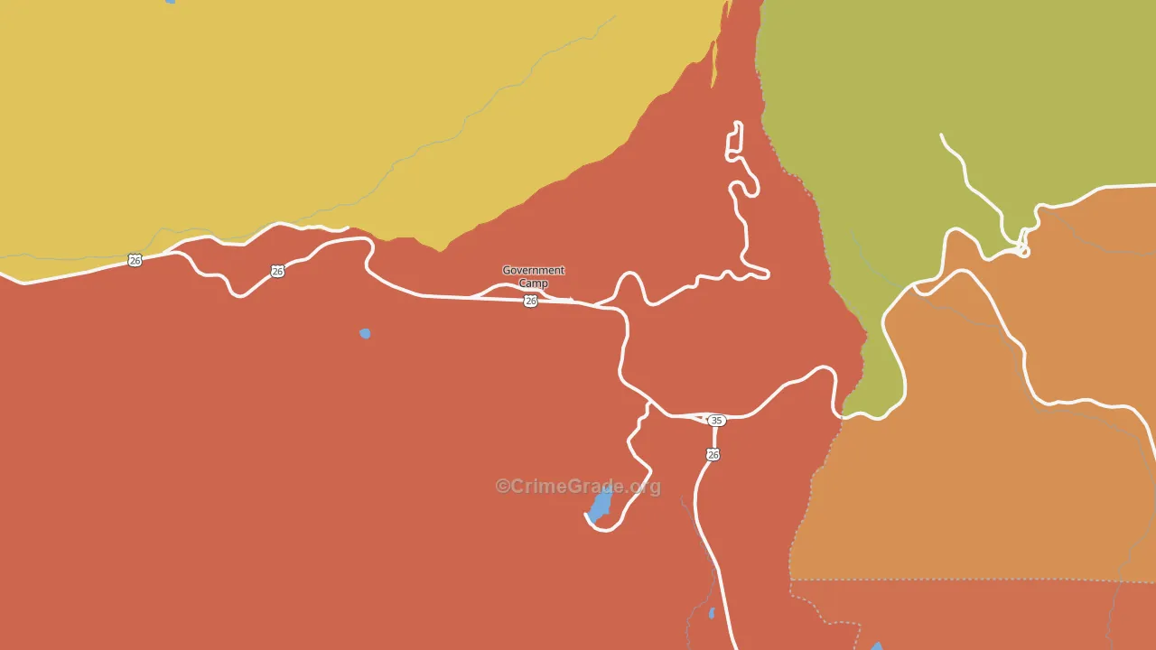 Government Camp, OR Map of Vandalism Rates