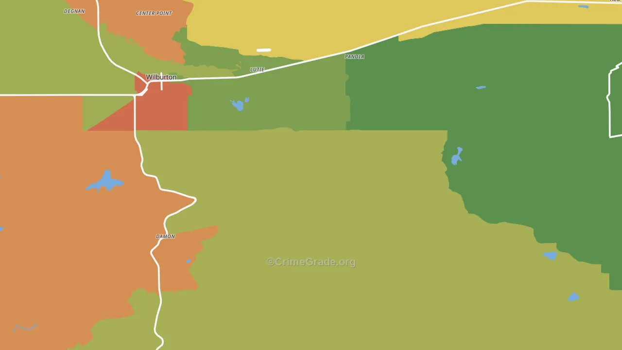 Gowen, OK Map of Vandalism Rates