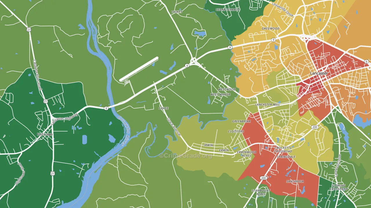 Grace, SC Map of Vandalism Rates