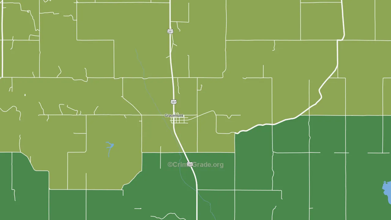 Gracemont, OK Map of Vandalism Rates