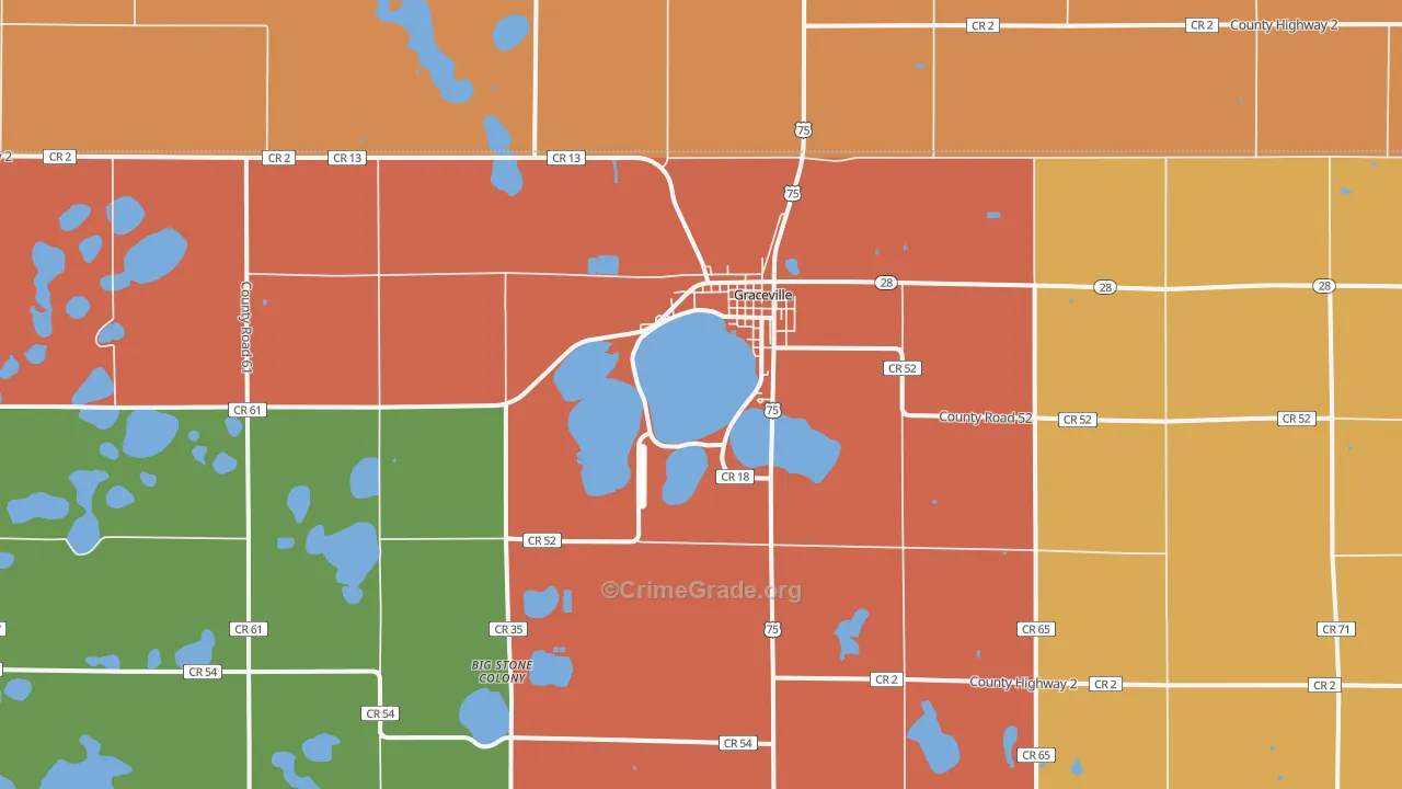 Graceville, MN Map of Vandalism Rates