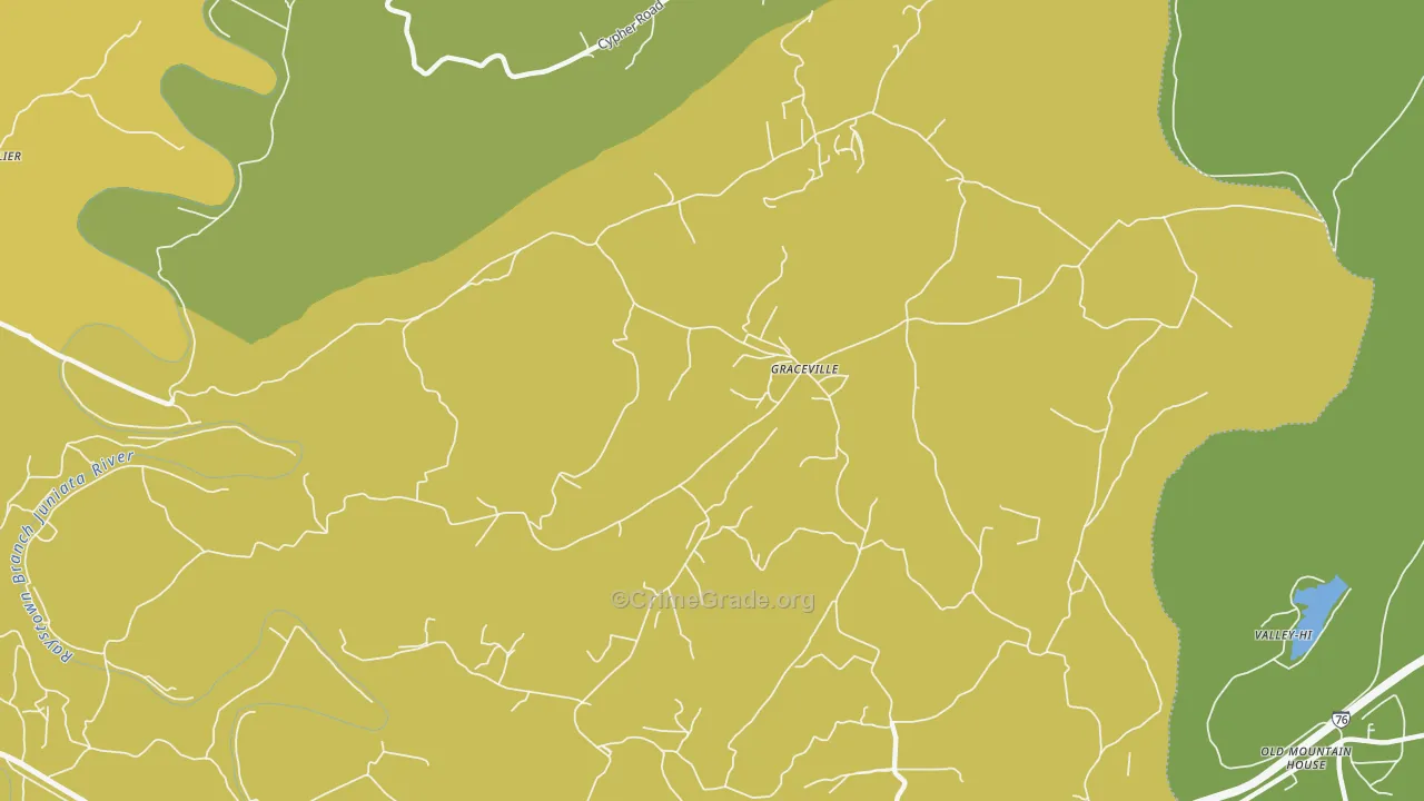 Graceville, PA Map of Vandalism Rates