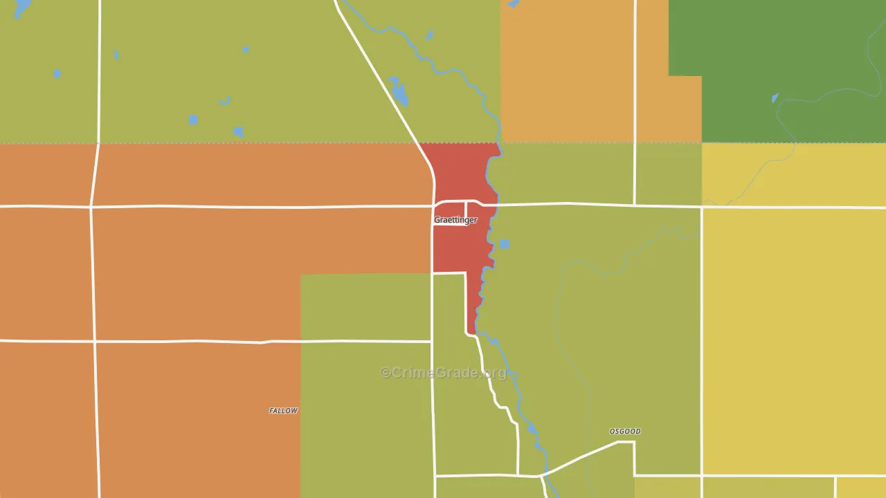 Graettinger, IA Map of Vandalism Rates