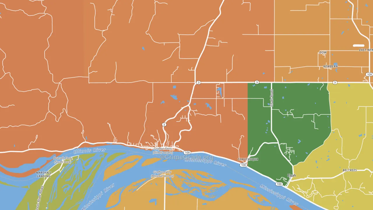 Grafton, IL Map of Vandalism Rates