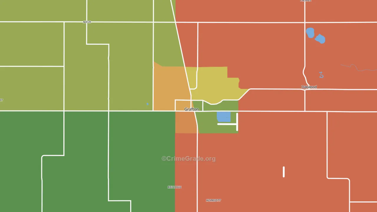 Grafton, ND Map of Vandalism Rates