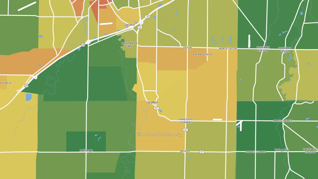 Grafton, OH Map of Vandalism Rates