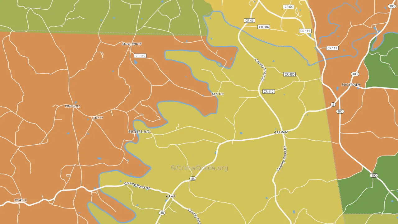 Graham, AL Map of Vandalism Rates