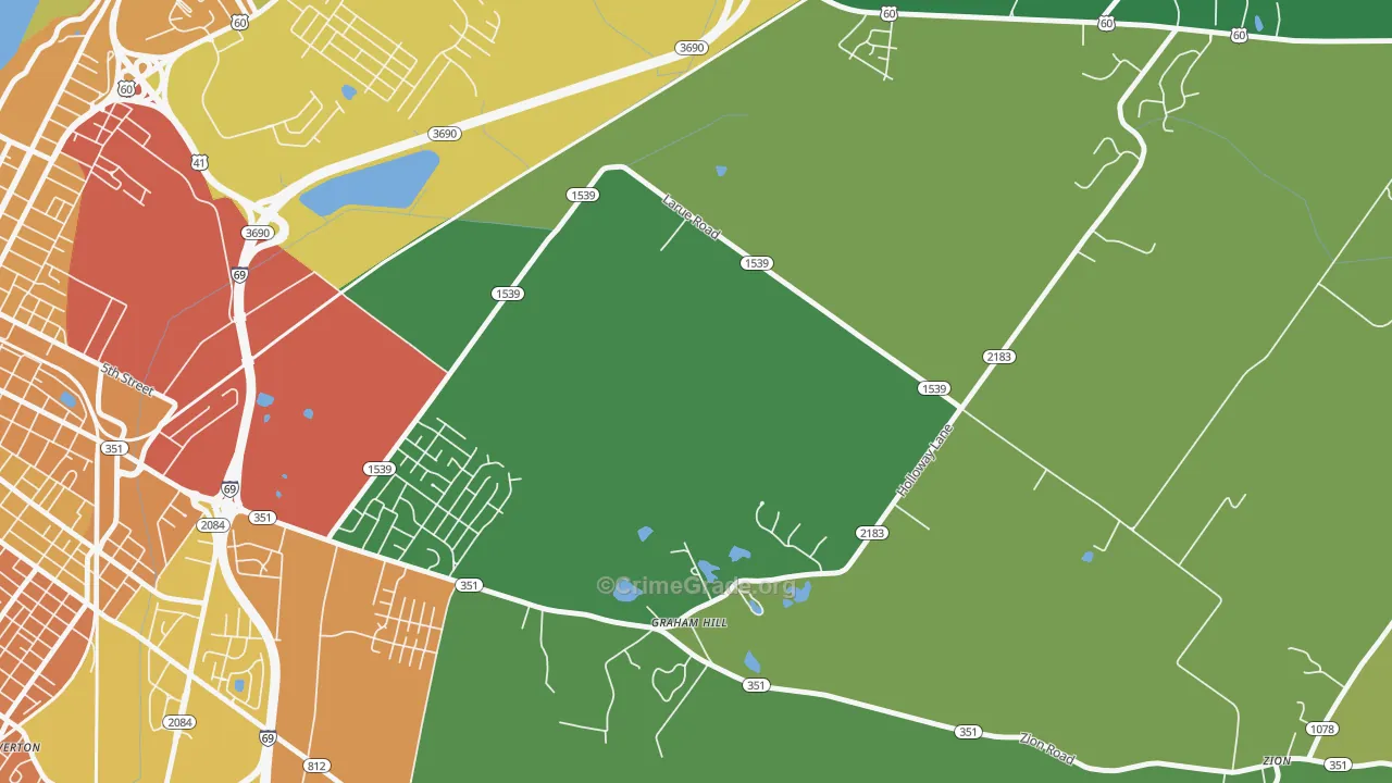 Graham Hill, KY Map of Vandalism Rates