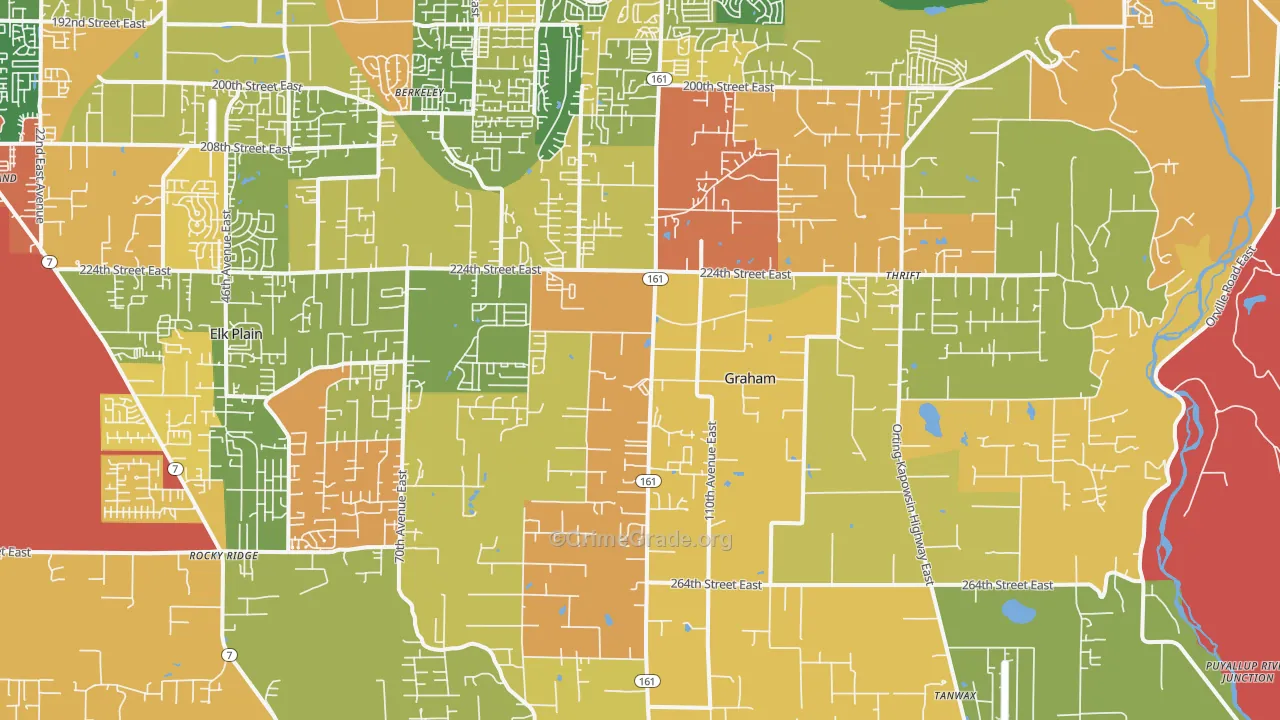 Graham, WA Map of Vandalism Rates