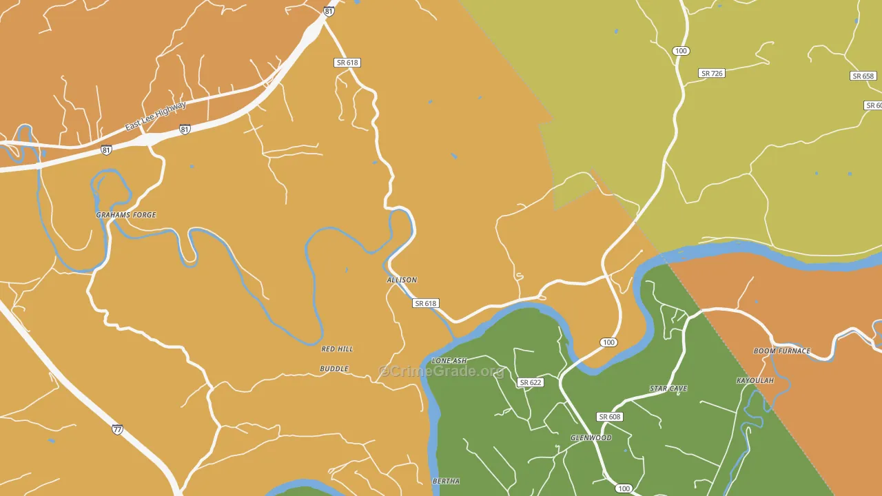 Grahams Forge, VA Map of Vandalism Rates