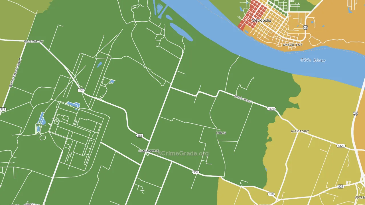 Grahamville, KY Map of Vandalism Rates