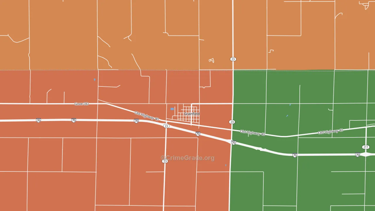Grainfield, KS Map of Vandalism Rates