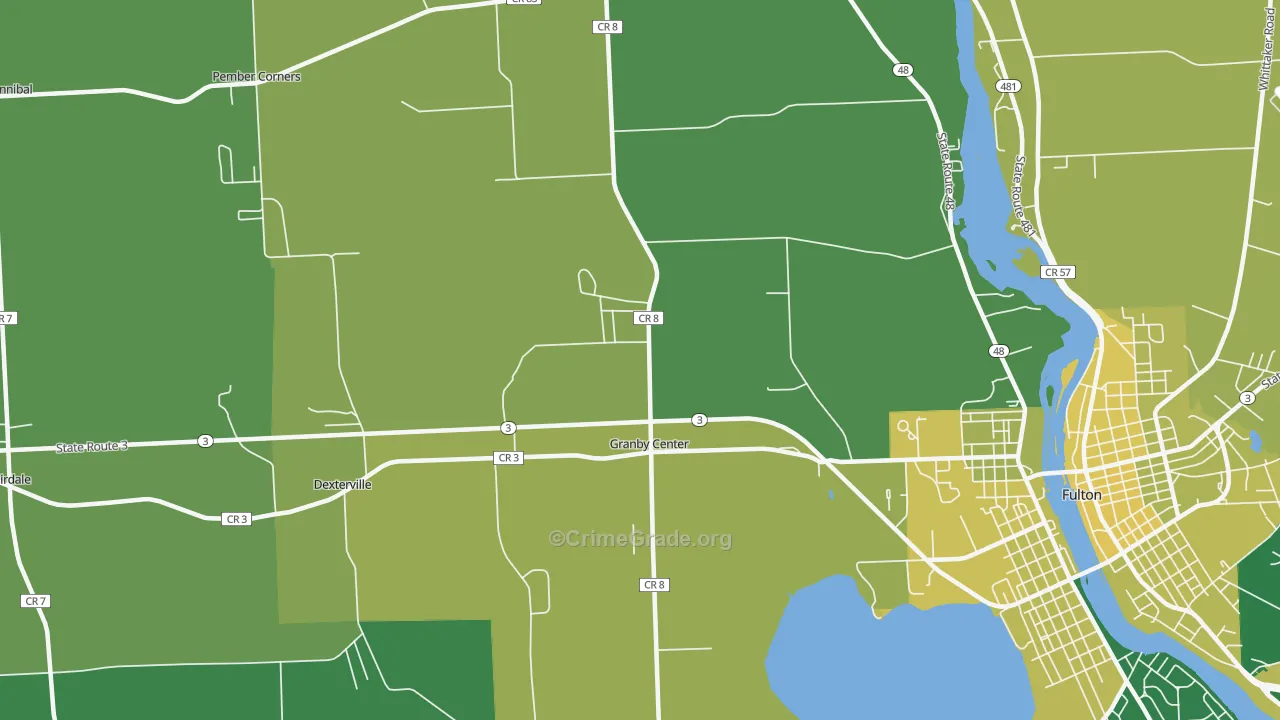 Granby Center, NY Map of Vandalism Rates