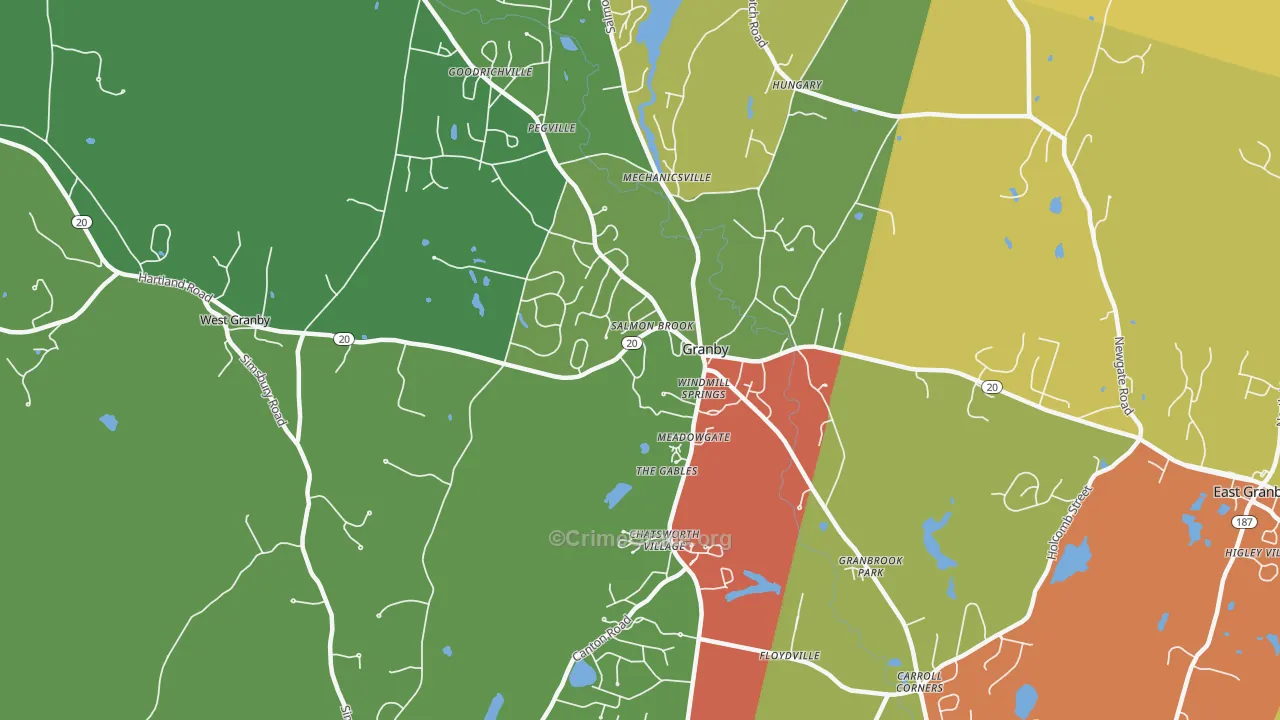 Granby, CT Map of Vandalism Rates