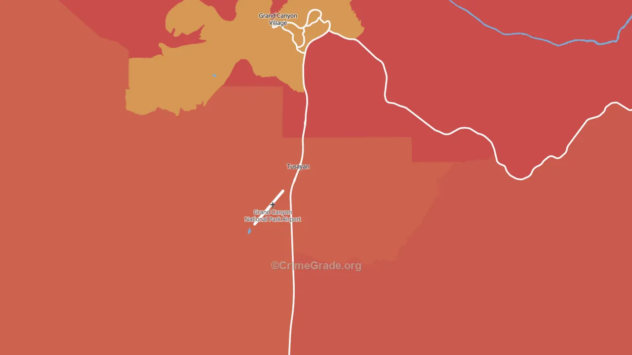 Grand Canyon, AZ Map of Vandalism Rates