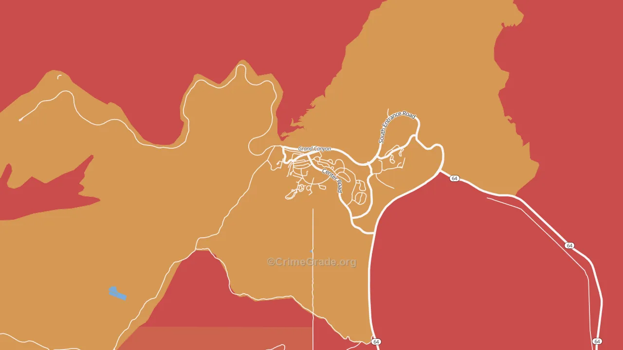 Grand Canyon Village, AZ Map of Vandalism Rates