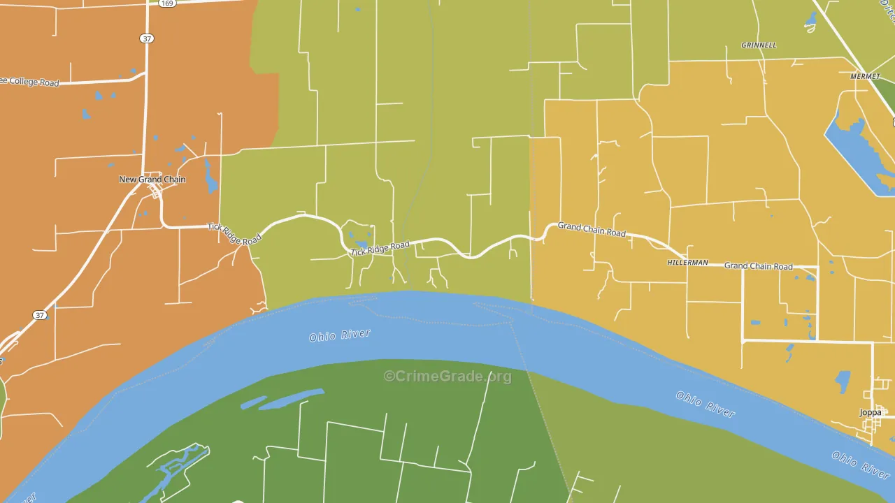 Grand Chain, IL Map of Vandalism Rates