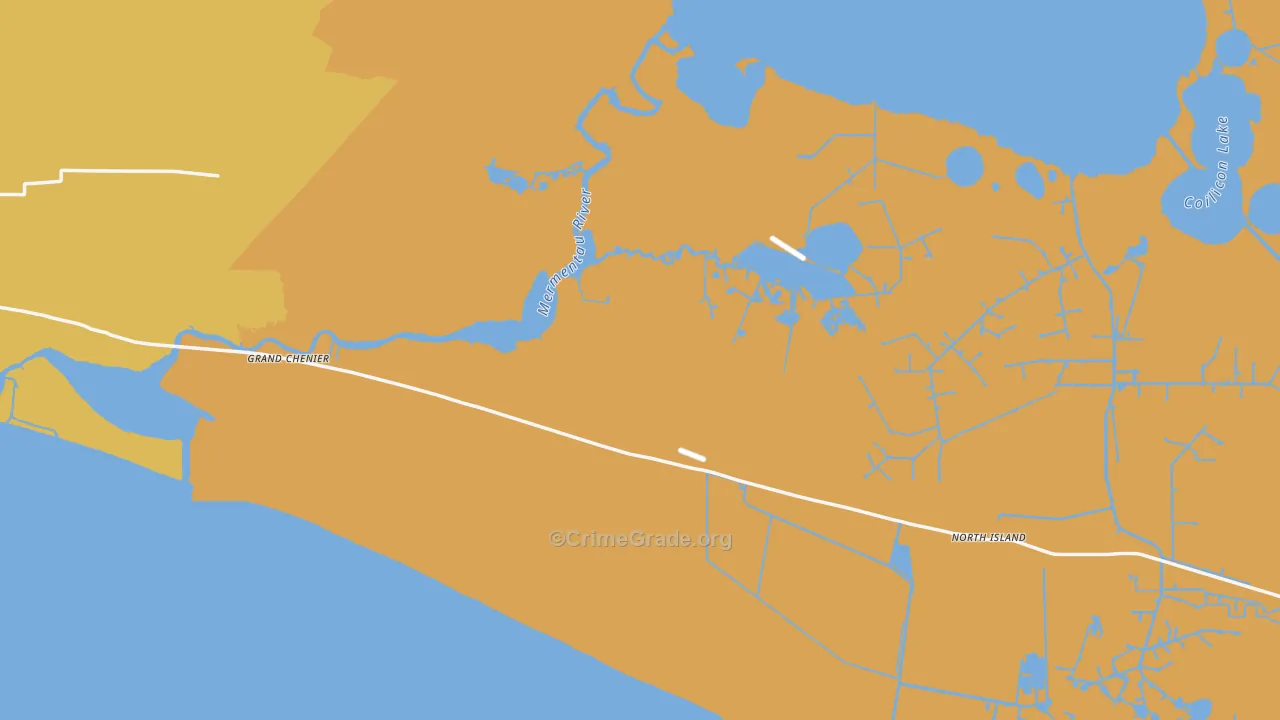 Grand Chenier, LA Map of Vandalism Rates