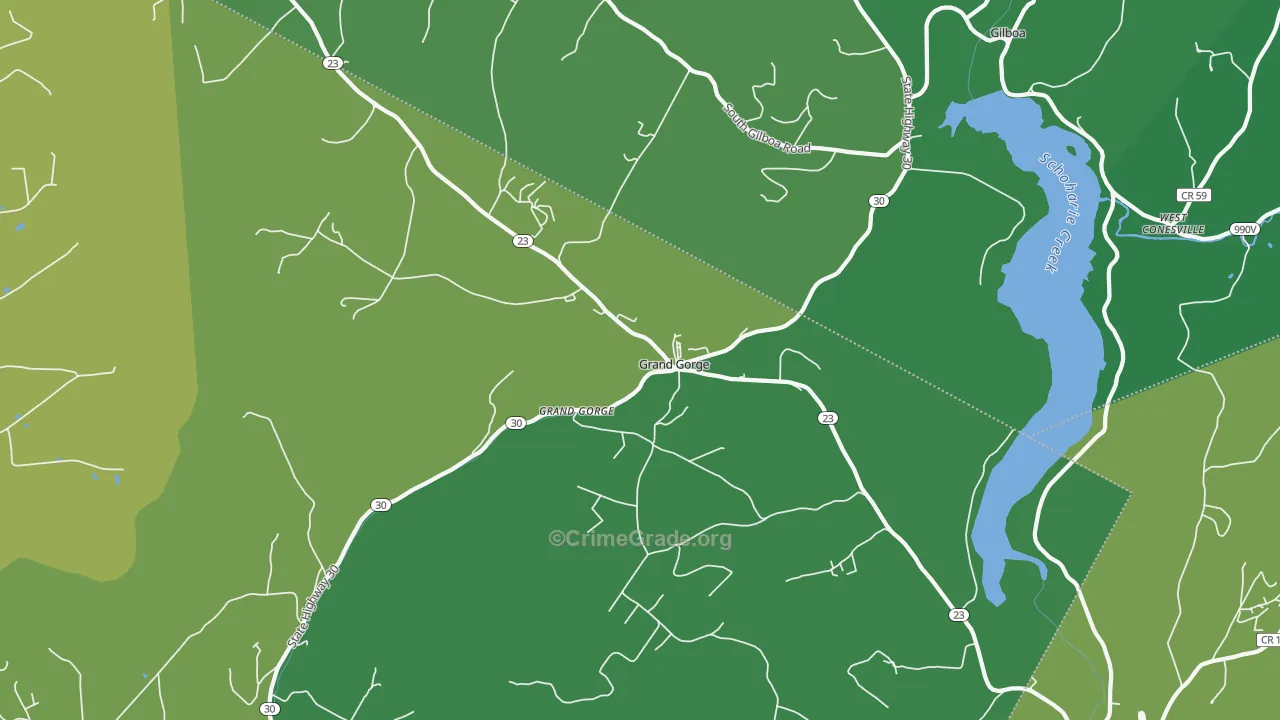 Grand Gorge, NY Map of Vandalism Rates