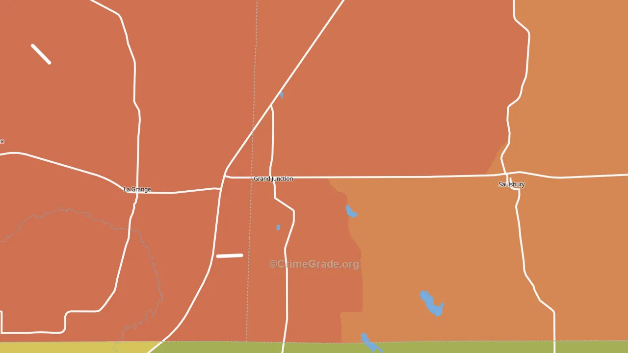 Grand Junction, TN Map of Vandalism Rates