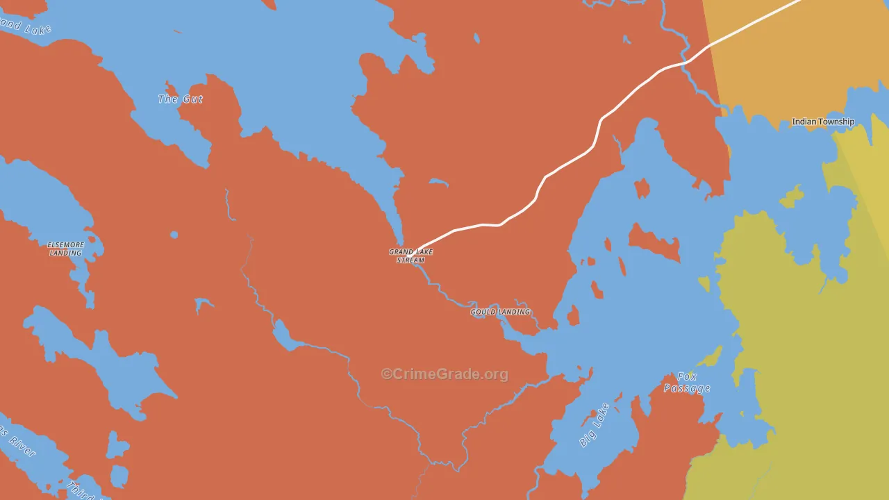 Grand Lake Stream, ME Map of Vandalism Rates