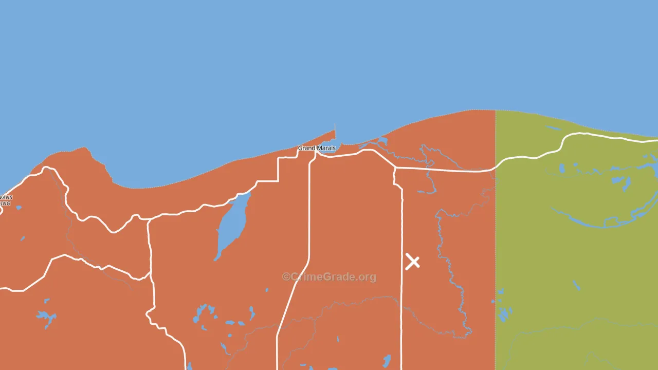 Grand Marais, MI Map of Vandalism Rates