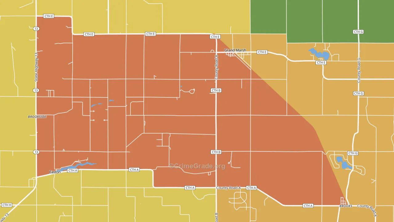 Grand Marsh, WI Map of Vandalism Rates