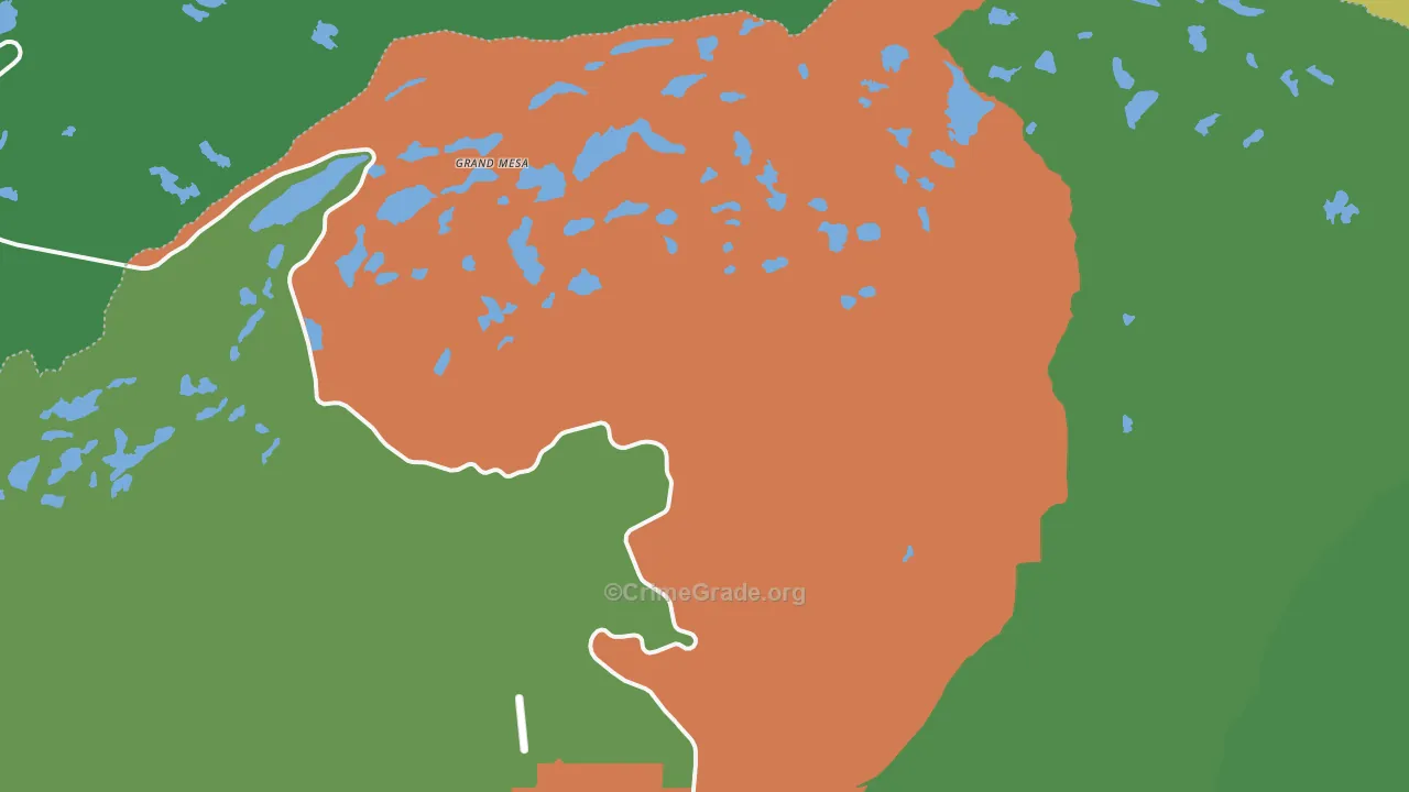 Grand Mesa, CO Map of Vandalism Rates