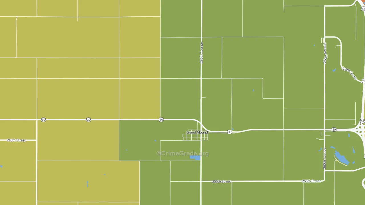 Grand Mound, IA Map of Vandalism Rates