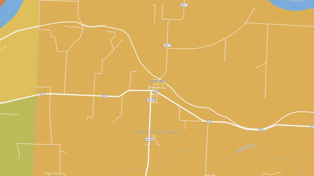 Grand Pass, MO Map of Vandalism Rates