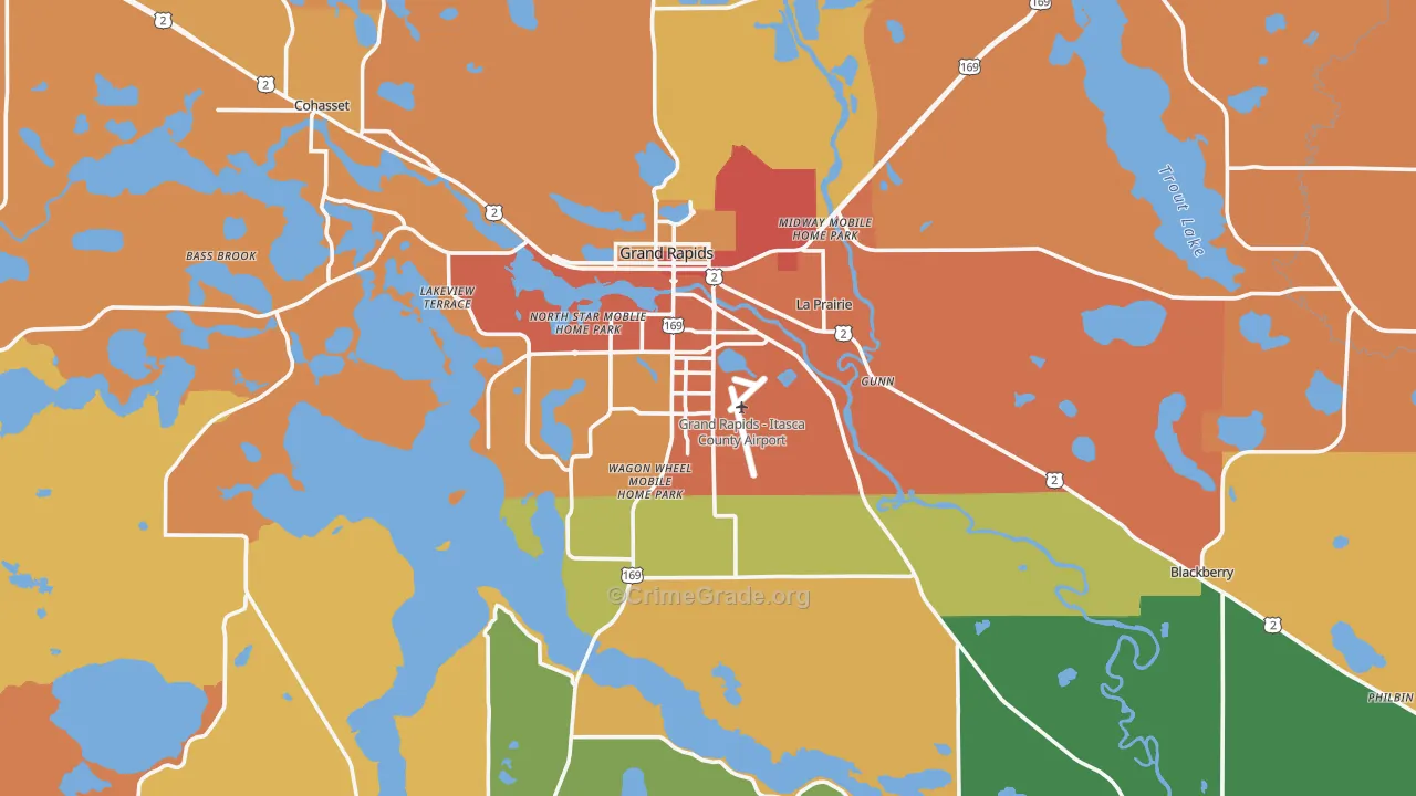 Grand Rapids, MN Map of Vandalism Rates