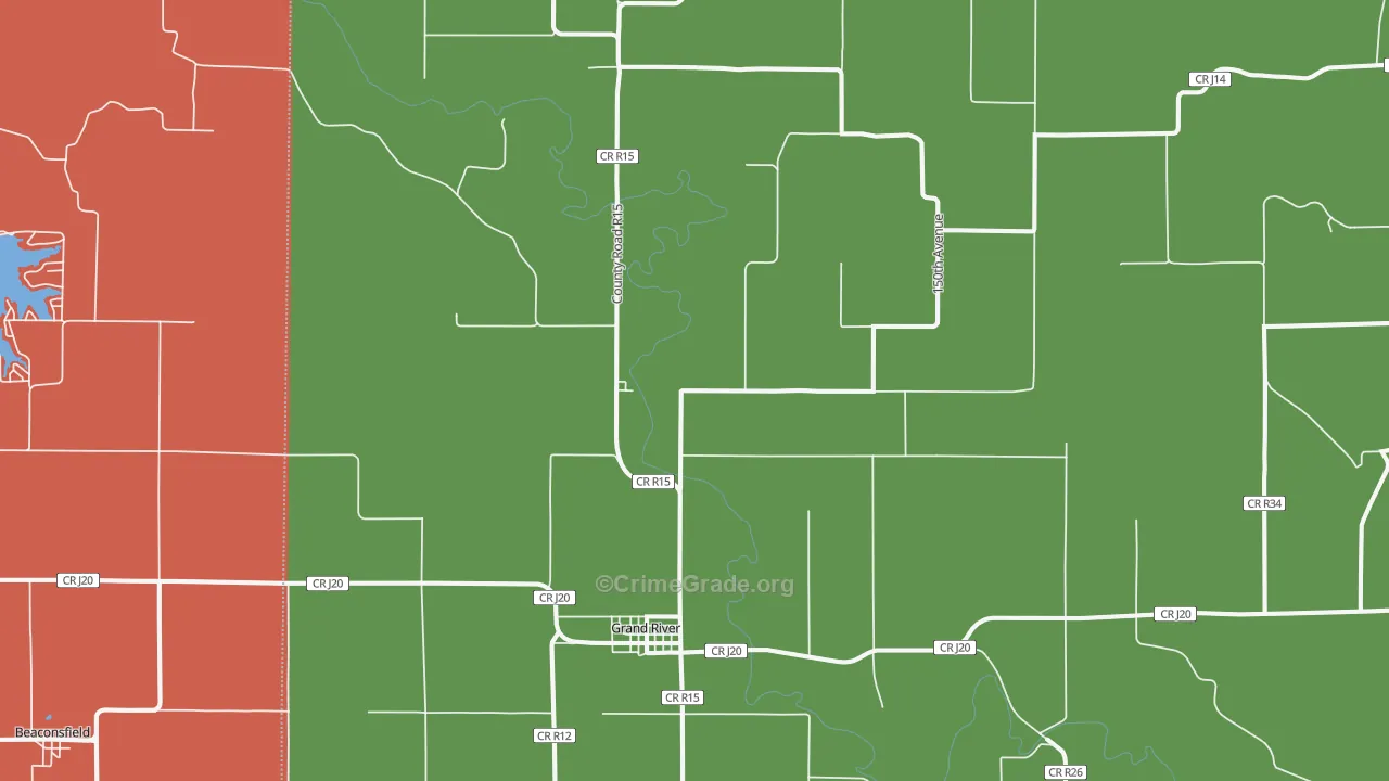 Grand River, IA Map of Vandalism Rates