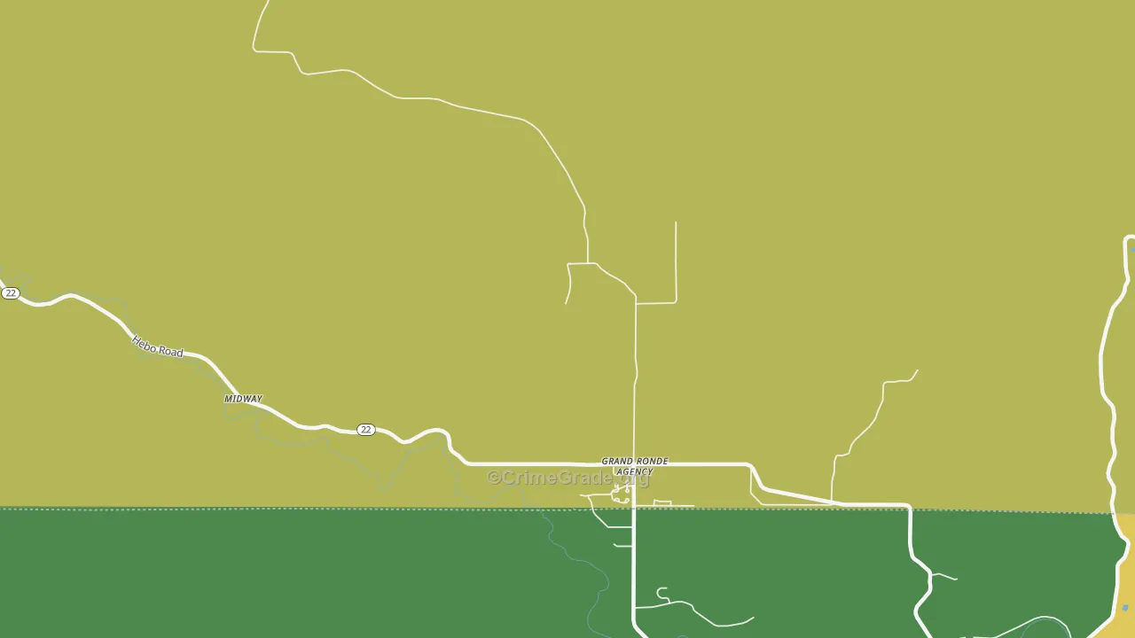 Grand Ronde Agency, OR Map of Vandalism Rates