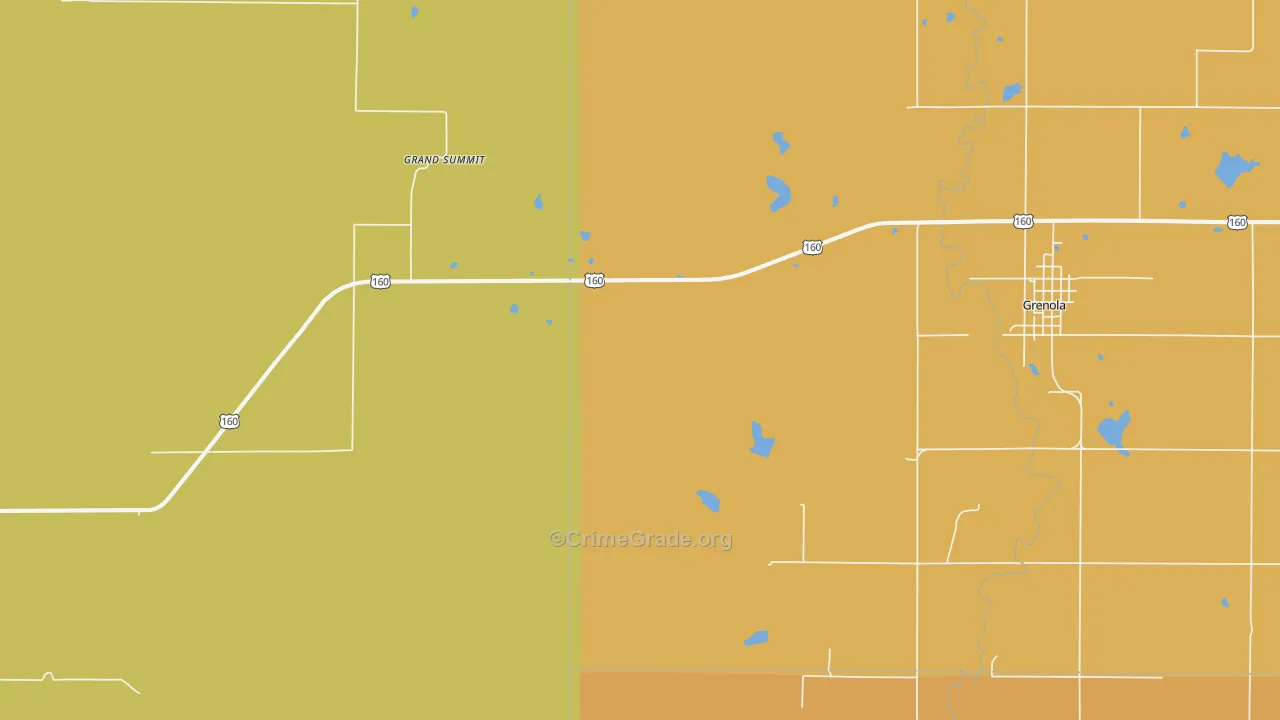 Grand Summit, KS Map of Vandalism Rates