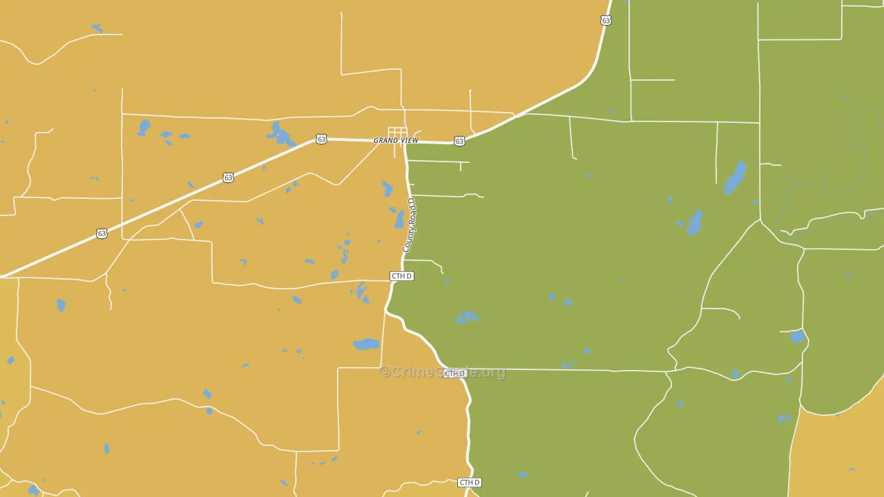 Grand View, WI Map of Vandalism Rates
