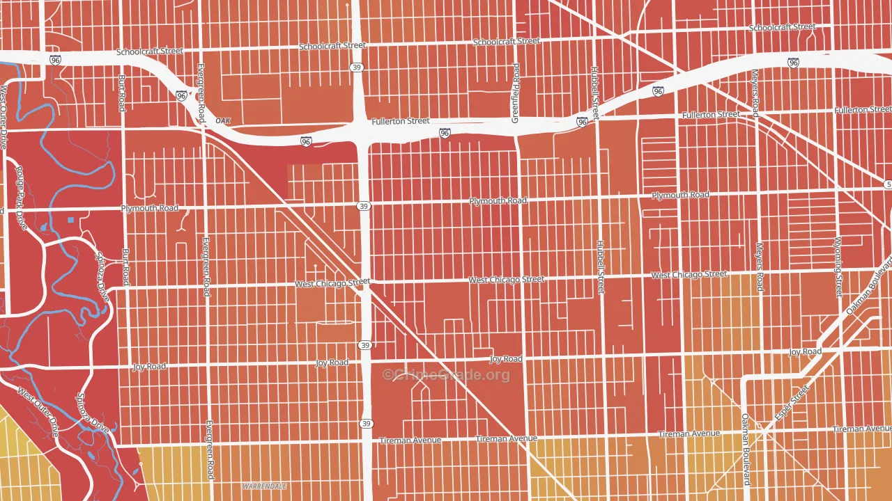 Grandale, Detroit, MI Map of Vandalism Rates