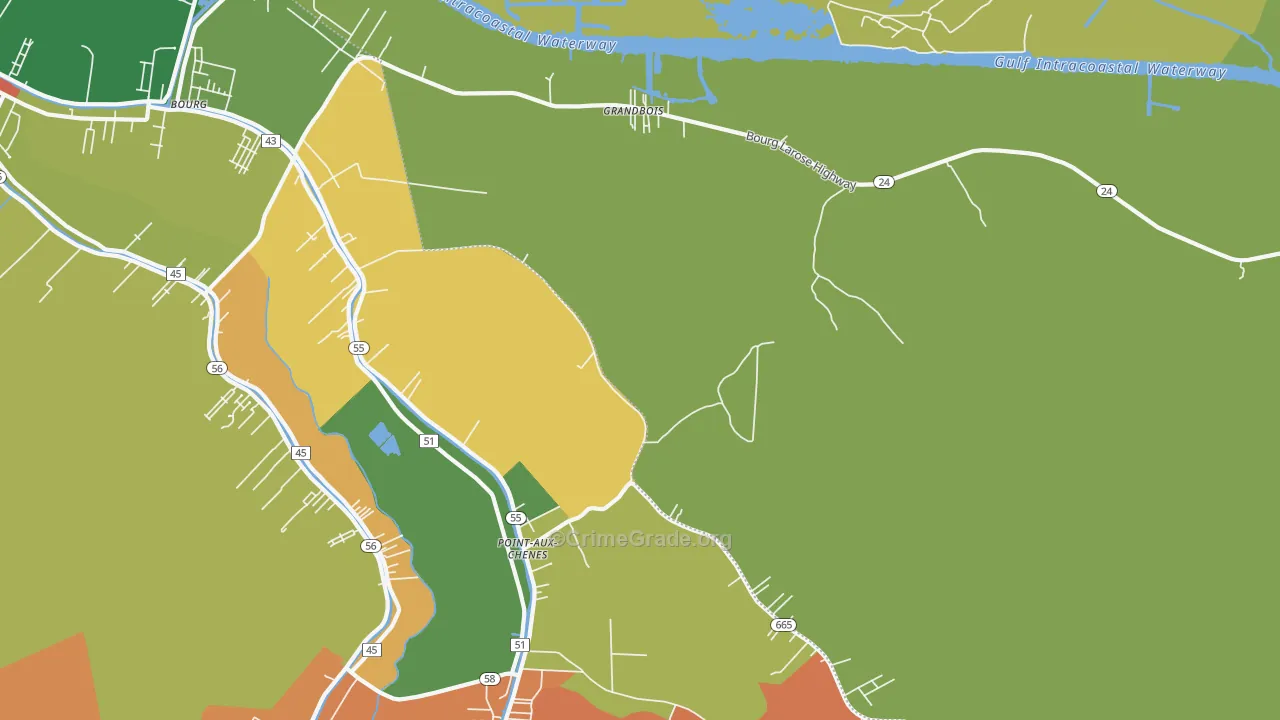 Grandbois, LA Map of Vandalism Rates