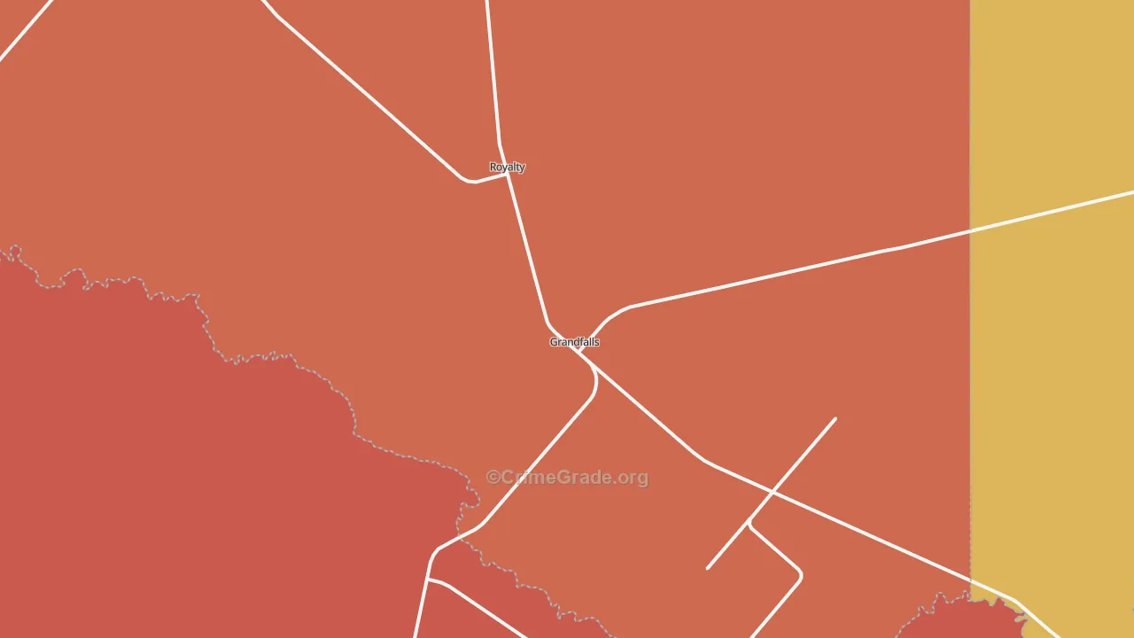 Grandfalls, TX Map of Vandalism Rates